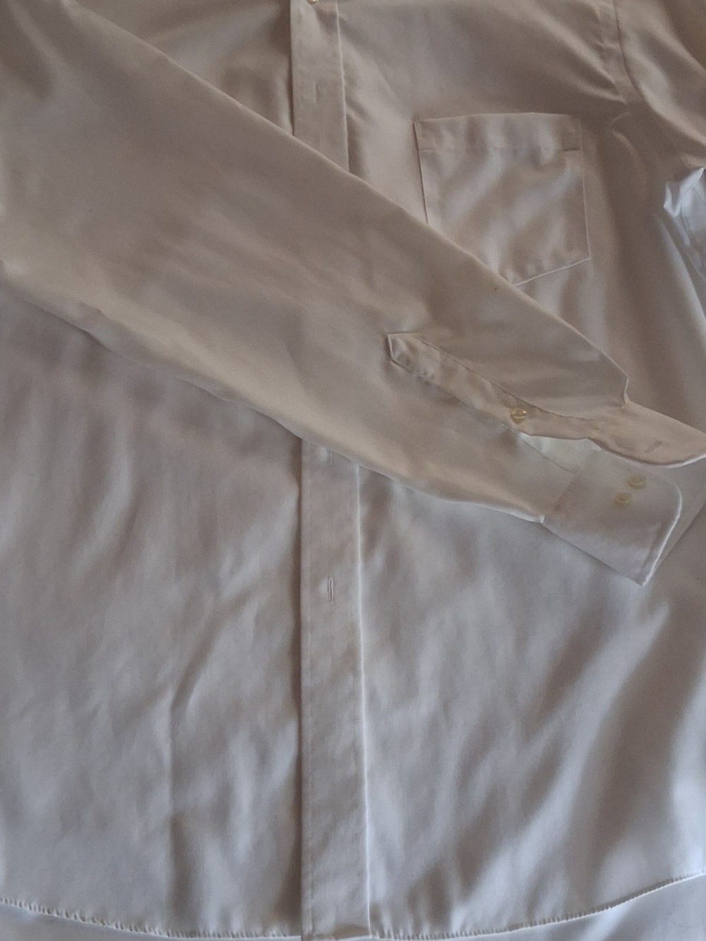 Chaps White Long-Sleeve Button Dress Shirt
